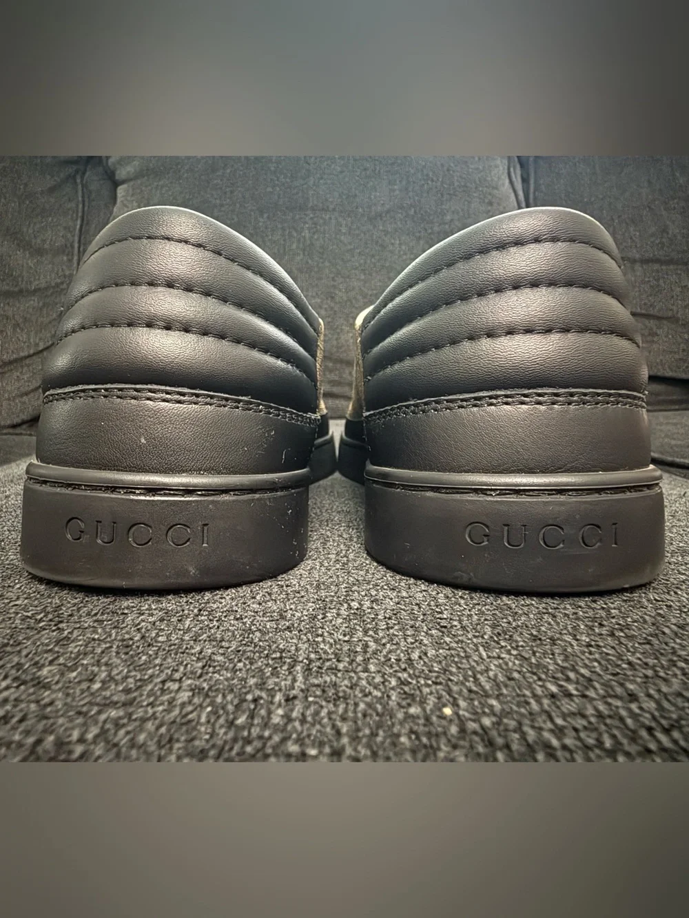 Gucci Men’s Brown GG Canvas & Black Leather Sneakers